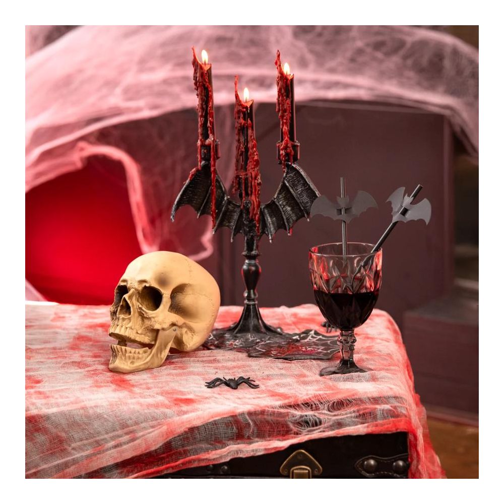 Halloween Bleeding Candles - black 25 cm 2 pcs