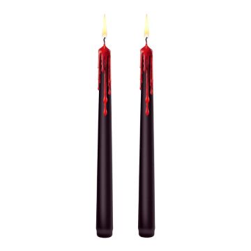 Halloween Bleeding Candles - black 25 cm 2 pcs