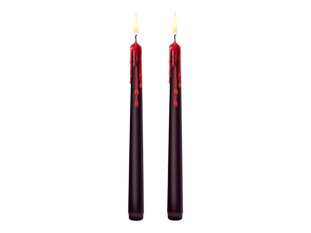 Halloween Bleeding Candles - black 25 cm 2 pcs