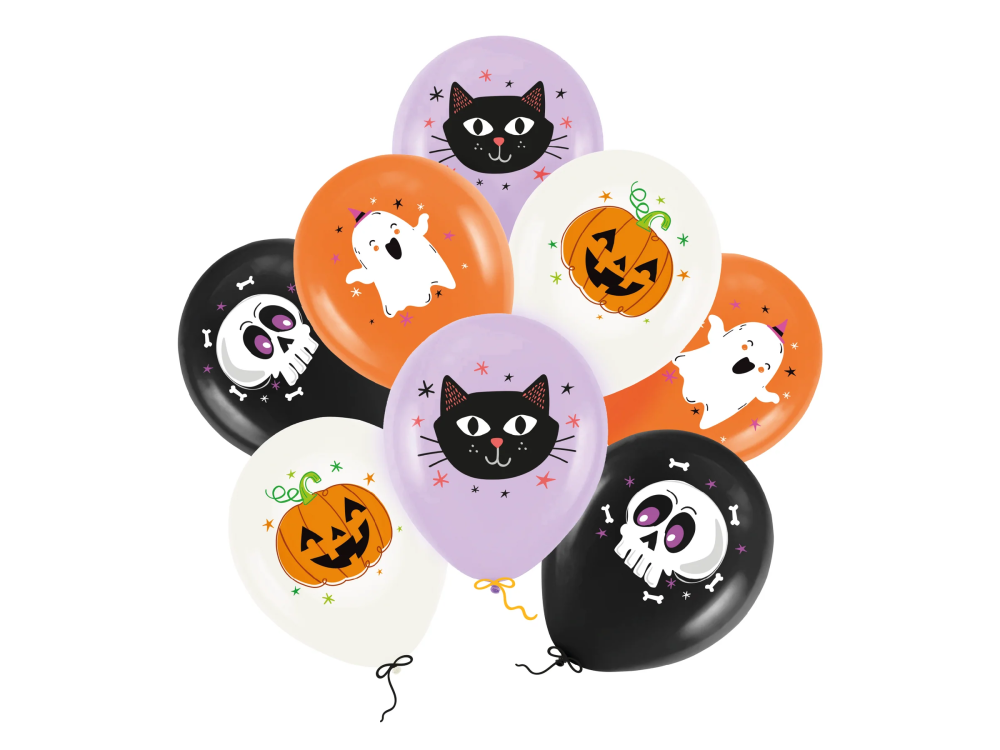 Latex balloons Halloween - mix 30 cm 8 pcs