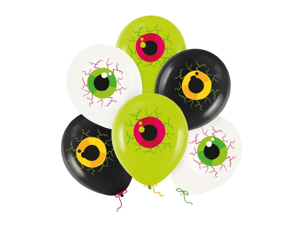Latex balloons Halloween Eyes - mix 30 cm 6 pcs