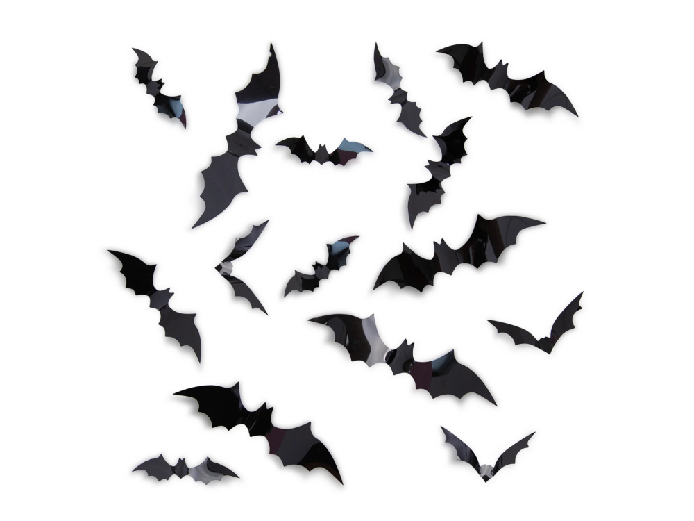 Halloween stickers Bats - black 6 pcs