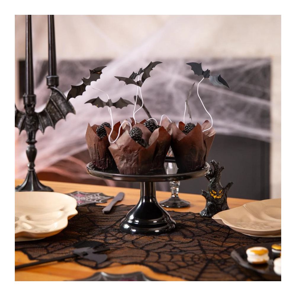 Halloween cake toppers Bats - black 6 pcs