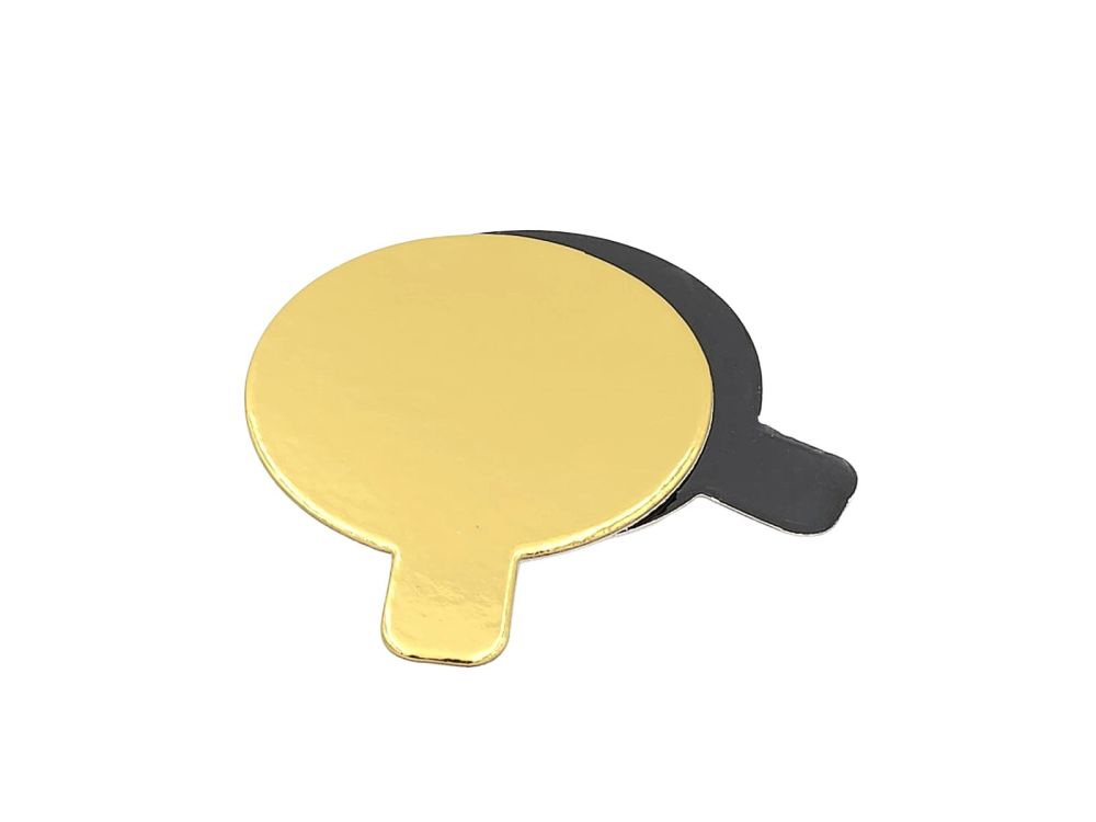 Bankietówka pod monoporcje Okrągła - złoto-czarna 8 cm 10 szt.