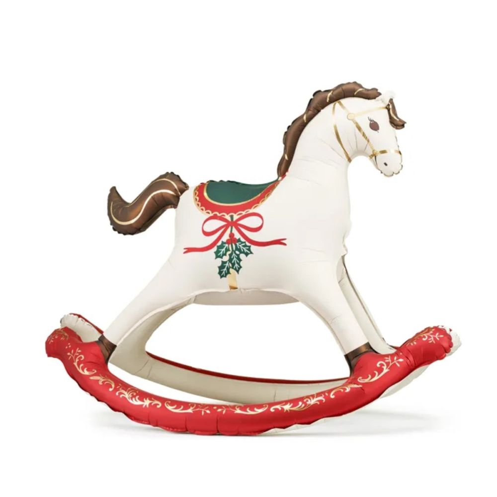Christmas foil balloon Rocking horse - PartyDeco - 106 x 86 cm
