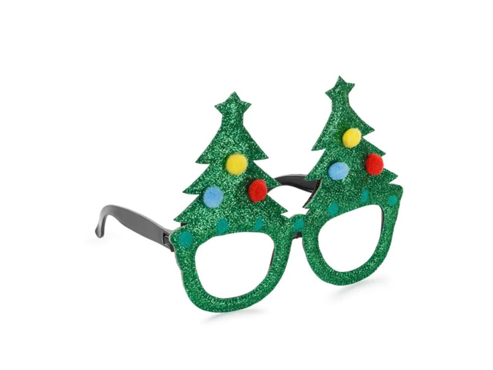 Christmas Tree glasses - PartyDeco - sparkling green