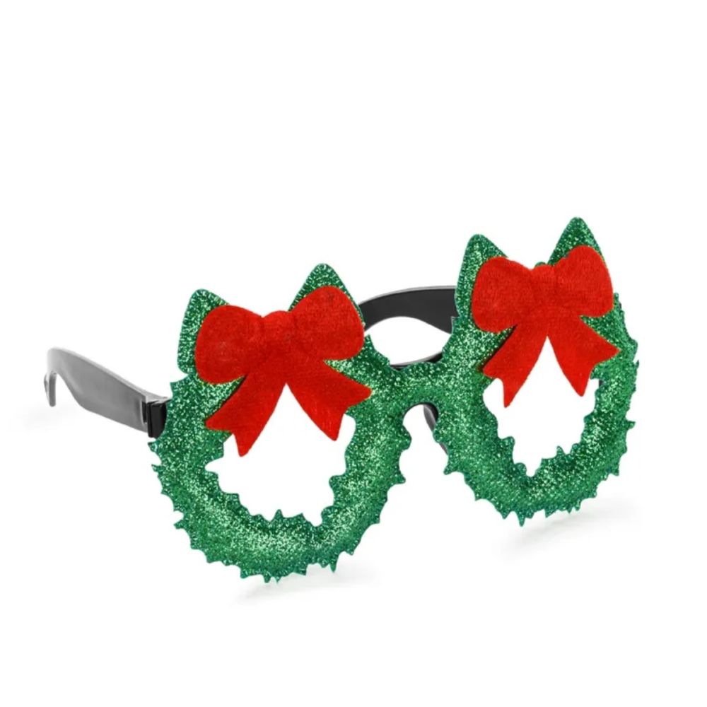 Christmas wreath glasses - PartyDeco - sparkling green
