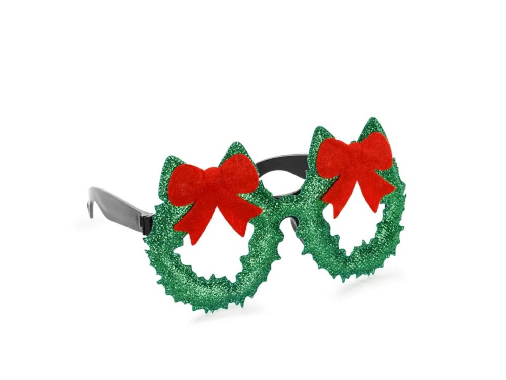 Christmas wreath glasses - PartyDeco - sparkling green