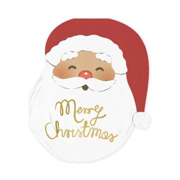 Paper napkins Santa Claus - PartyDeco - 13 x 16 cm 12 pcs