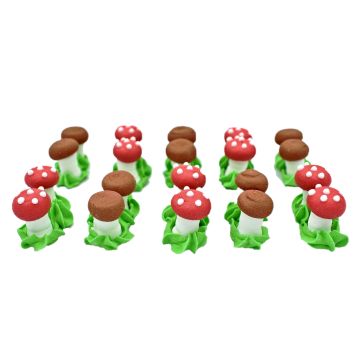 Sugar decorations for a cake - Slado - Mushrooms, 20 pcs.