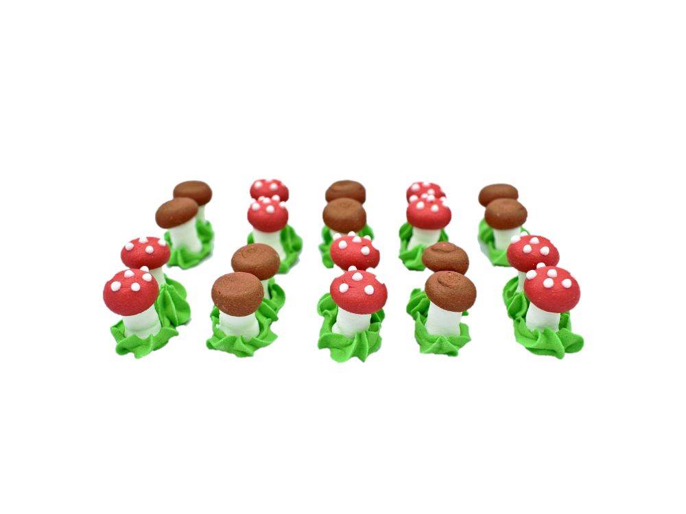 Sugar decorations for a cake - Slado - Mushrooms, 20 pcs.