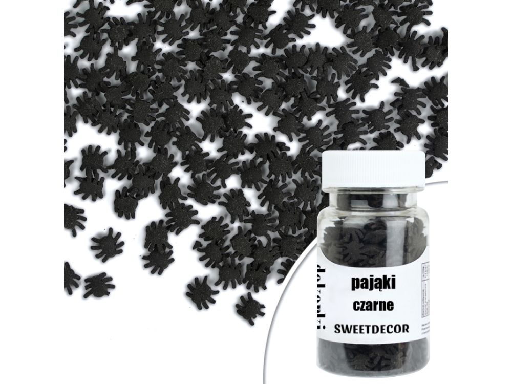 Halloween sugar sprinkles Spiders - black 30 g