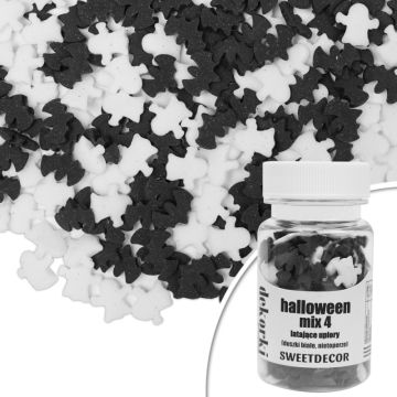 Halloween sugar sprinkles Flying ghosts - black white 30 g