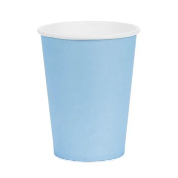 Paper cups - PartyDeco - light blue 250 ml 6 pcs