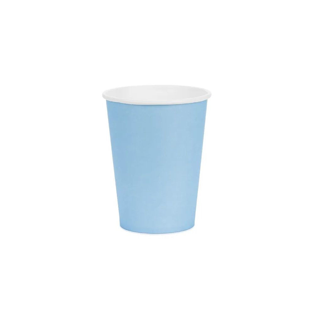 Paper cups - PartyDeco - light blue 250 ml 6 pcs