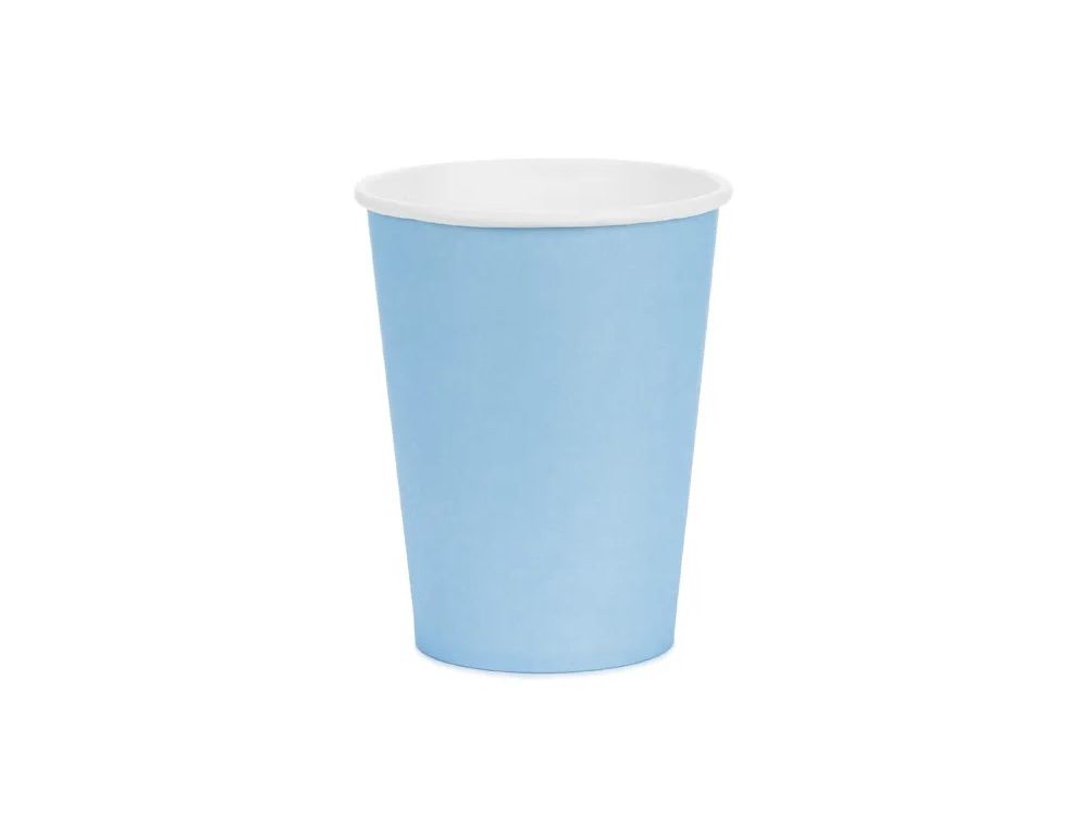 Kubeczki papierowe - PartyDeco - jasnoniebieskie 250 ml 6 szt.