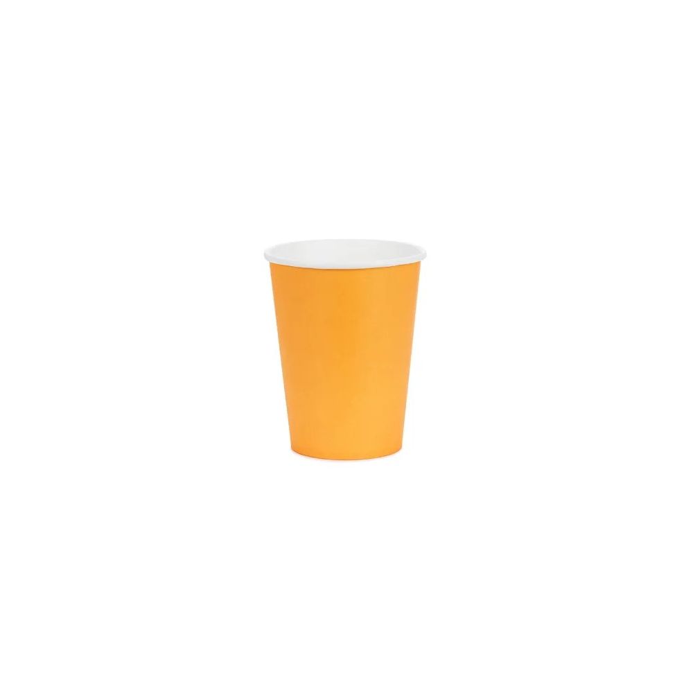 Paper cups - PartyDeco - orange 250 ml 6 pcs