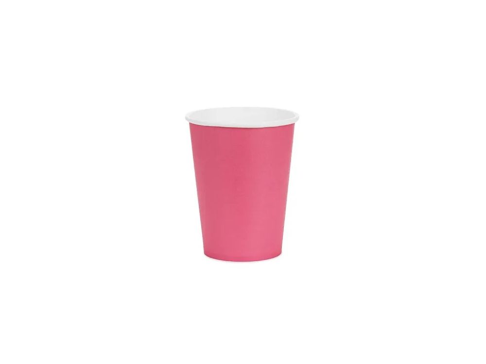 Paper cups - PartyDeco - pink 250 ml 6 pcs