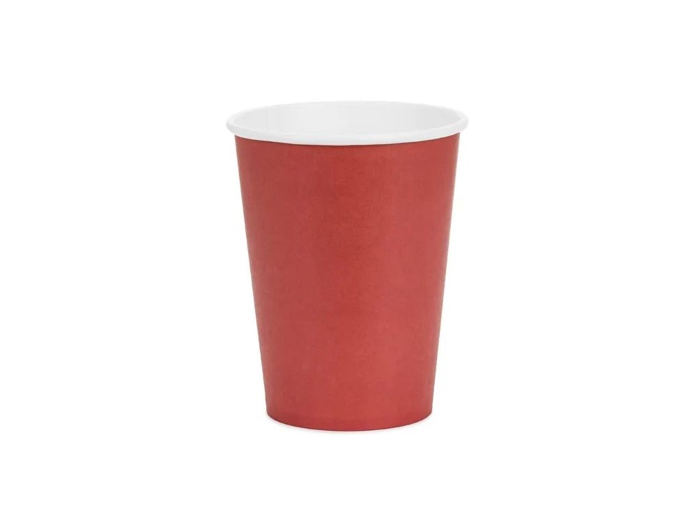Paper cups - PartyDeco - dark red 250 ml 6 pcs
