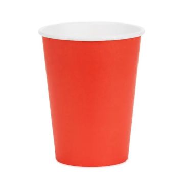 Paper cups - PartyDeco - red 250 ml 6 pcs