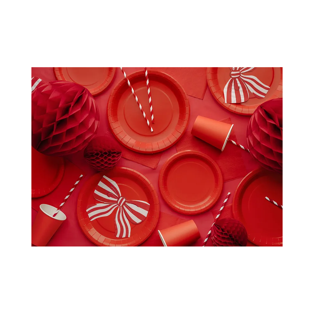Paper cups - PartyDeco - red 250 ml 6 pcs