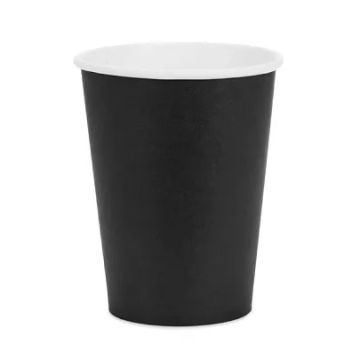 Kubeczki papierowe - PartyDeco - czarne 250 ml 6 szt.