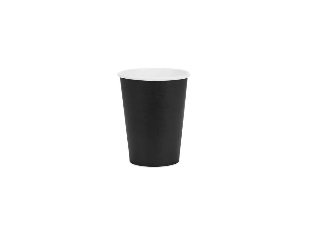 Paper cups - PartyDeco - black 250 ml 6 pcs