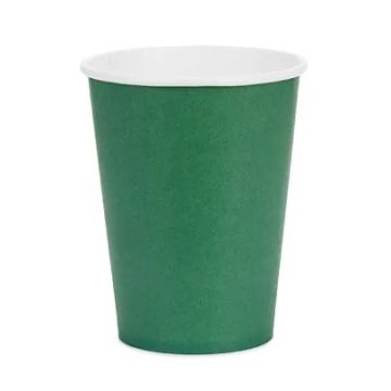 Kubeczki papierowe - PartyDeco - zielone 250 ml 6 szt.