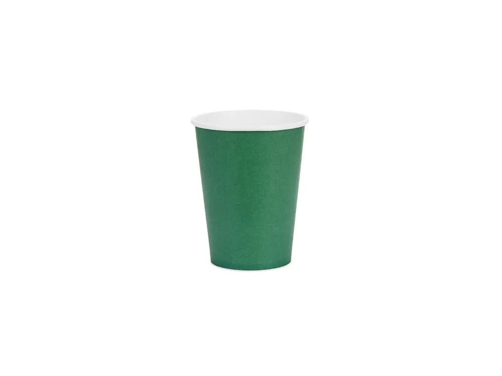 Paper cups - PartyDeco - green 250 ml 6 pcs