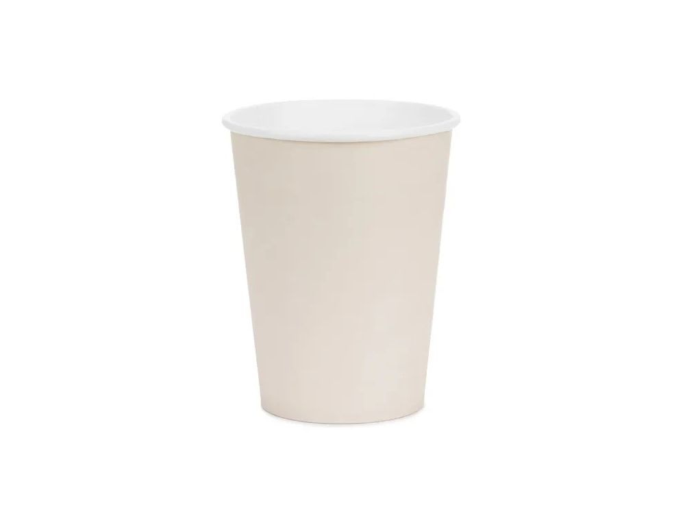 Kubeczki papierowe - PartyDeco - beżowe 250 ml 6 szt.