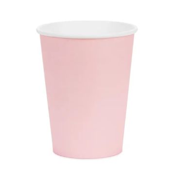 Kubeczki papierowe - PartyDeco - jasnoróżowe 250 ml 6 szt.