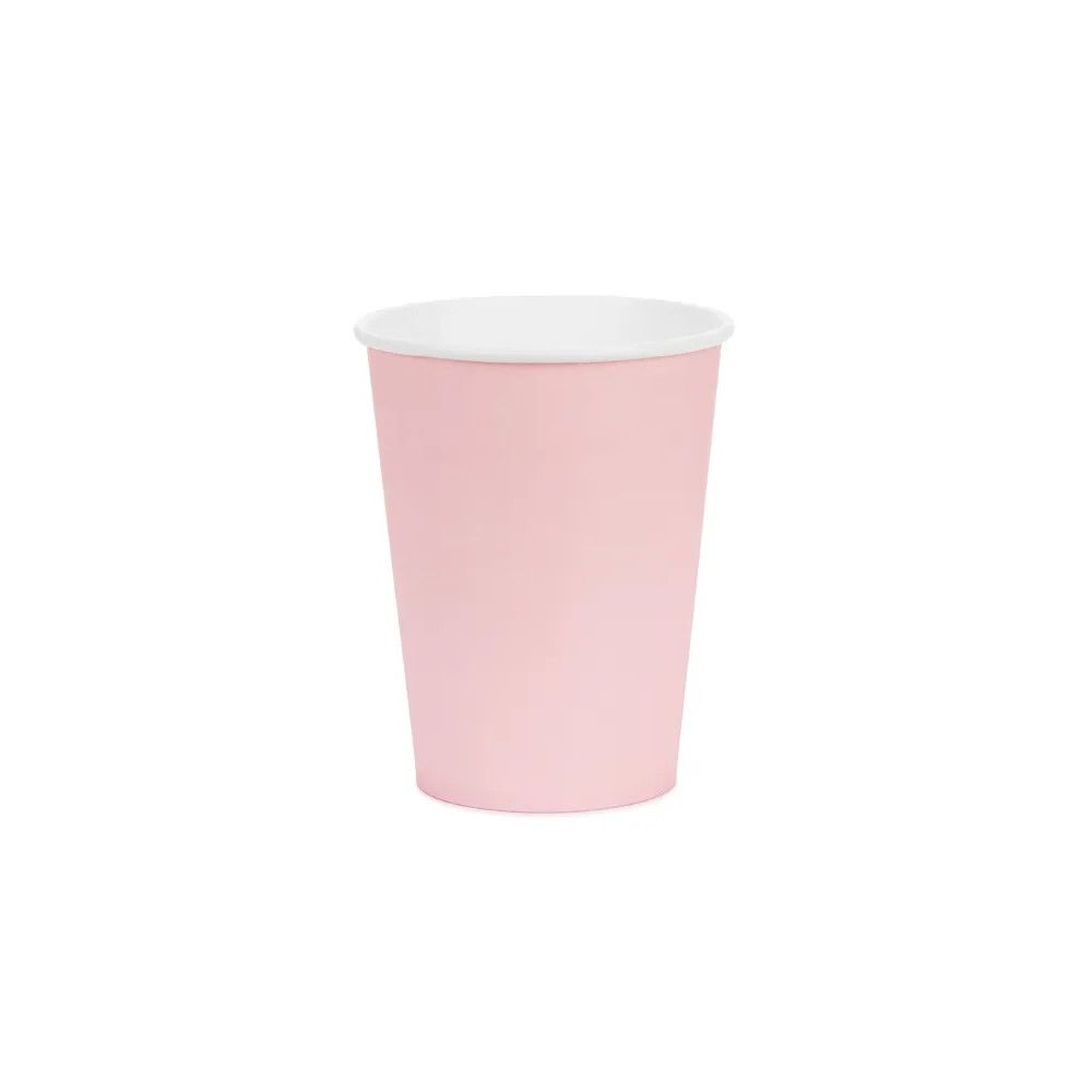 Paper cups - PartyDeco - light pink 250 ml 6 pcs