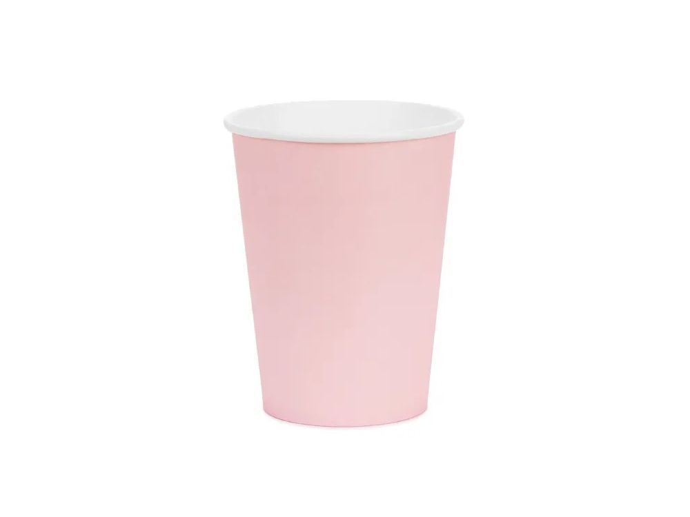 Paper cups - PartyDeco - light pink 250 ml 6 pcs