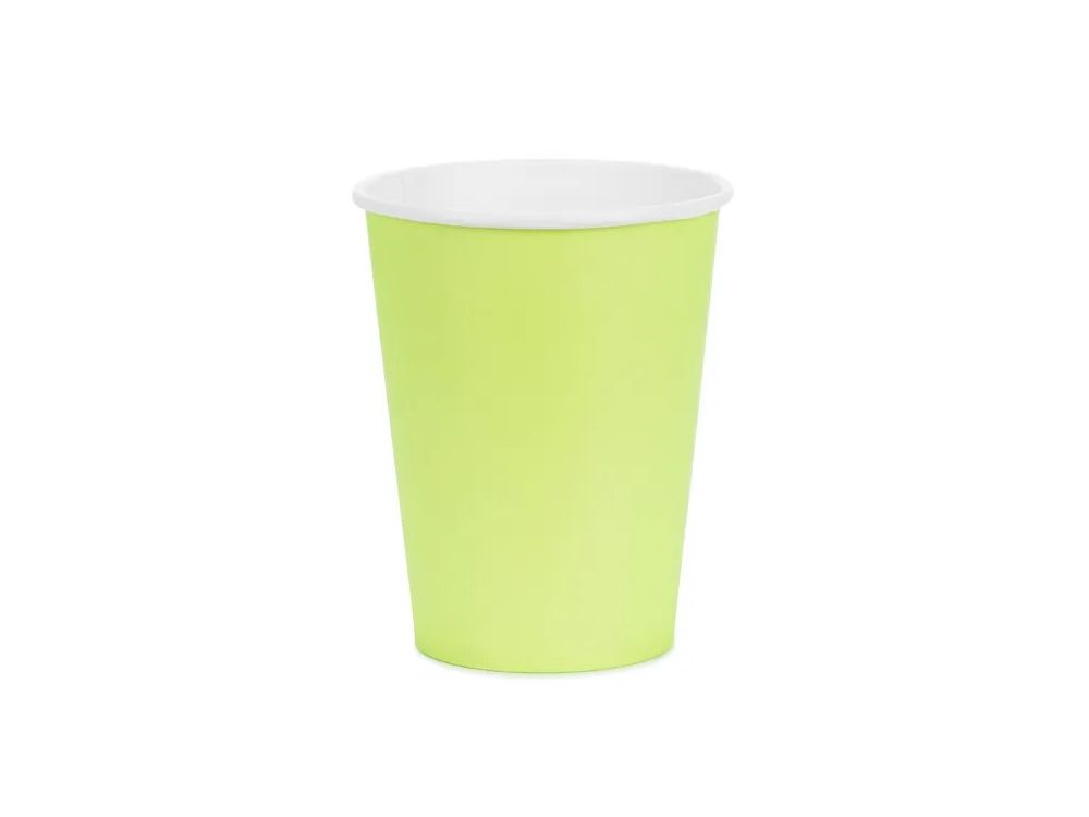 Paper cups - PartyDeco - light green 250 ml 6 pcs