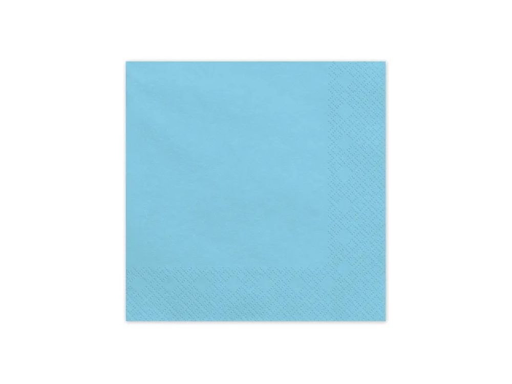 Paper napkins - PartyDeco - light blue 16 x 16 cm 20 pcs