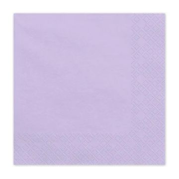 Paper napkins - PartyDeco - lavender 16 x 16 cm 20 pcs