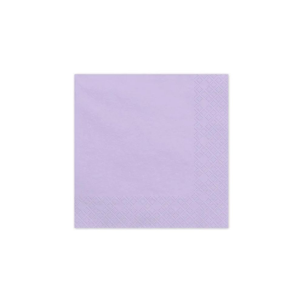 Paper napkins - PartyDeco - lavender 16 x 16 cm 20 pcs