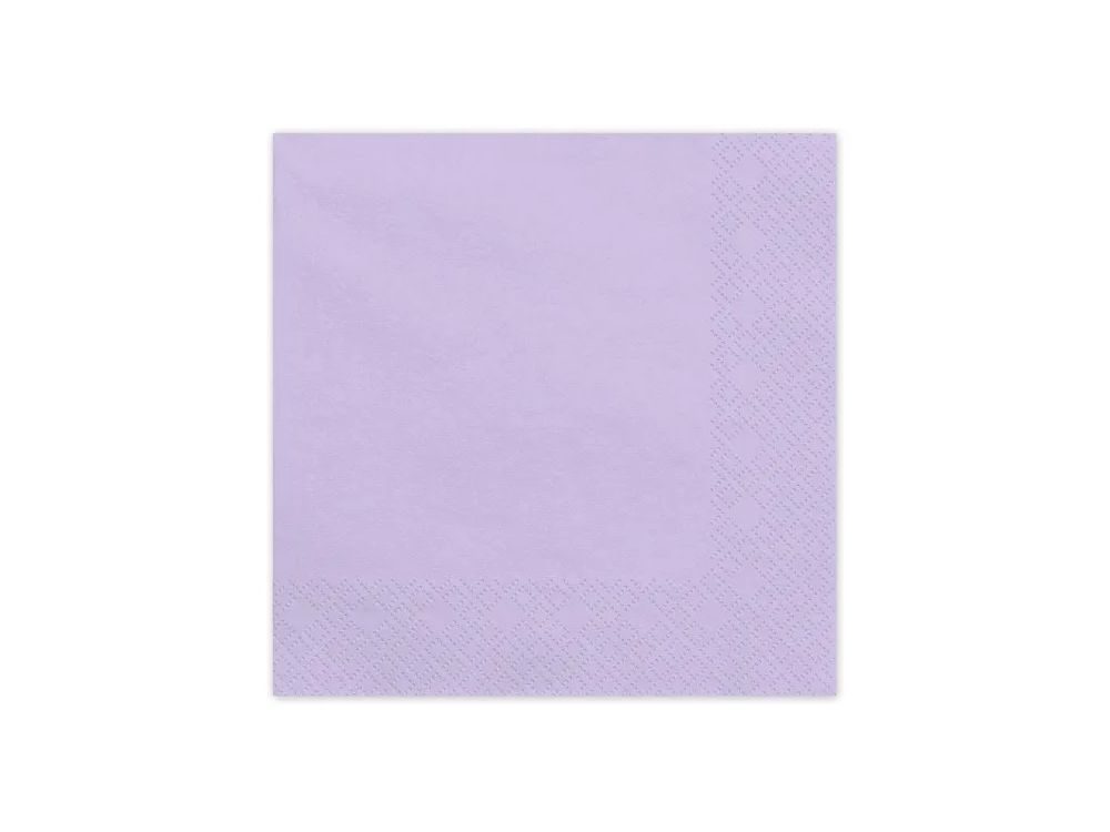Paper napkins - PartyDeco - lavender 16 x 16 cm 20 pcs