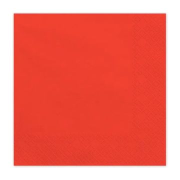 Serwetki papierowe - PartyDeco - czerwone 16 x 16 cm 20 szt.