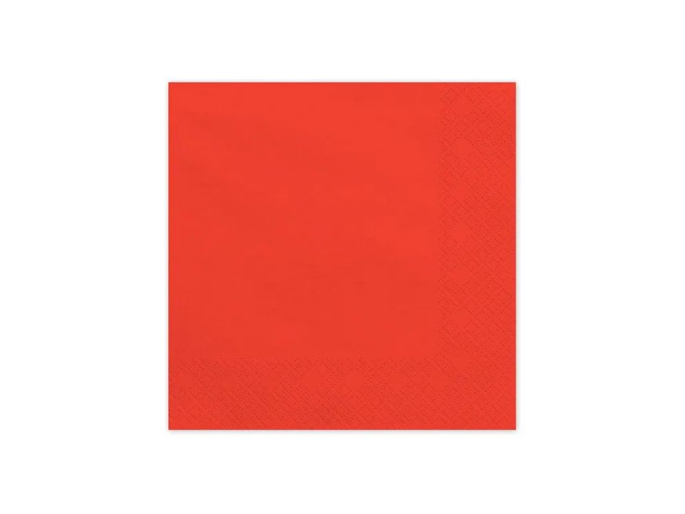 Paper napkins - PartyDeco - red 16 x 16 cm 20 pcs