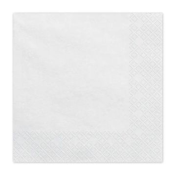 Paper napkins - PartyDeco - white 16 x 16 cm 20 pcs