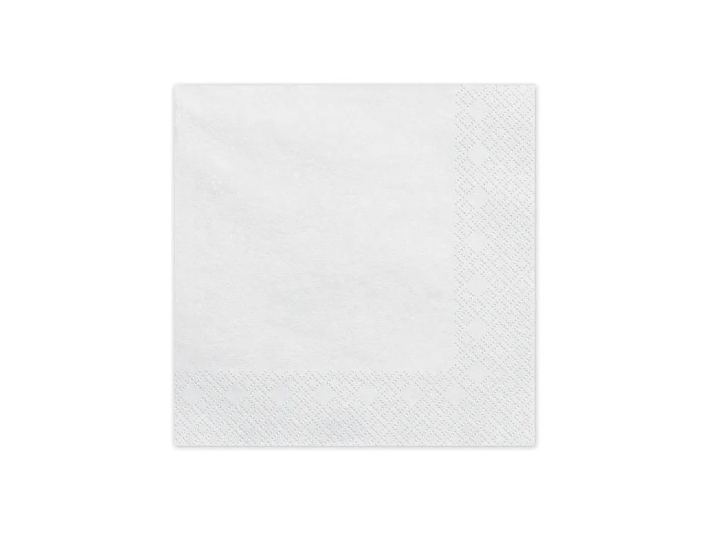 Paper napkins - PartyDeco - white 16 x 16 cm 20 pcs