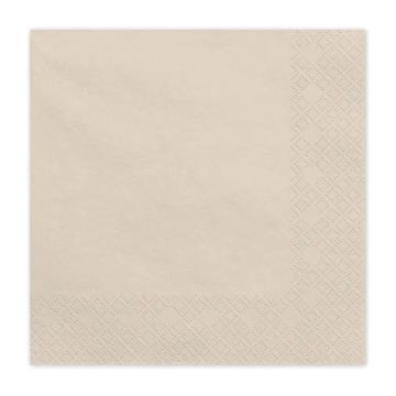 Paper napkins - PartyDeco - beige 16 x 16 cm 20 pcs