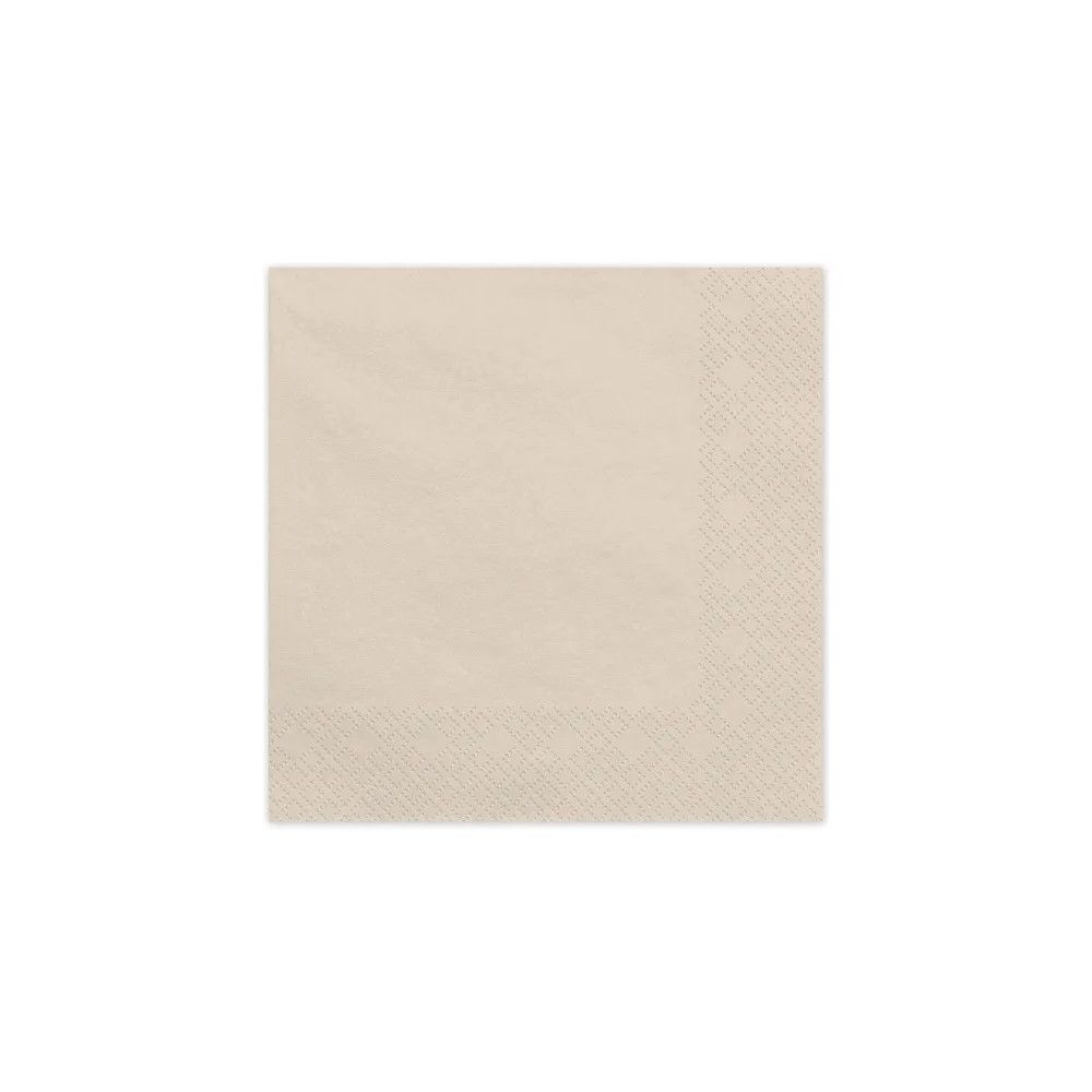 Paper napkins - PartyDeco - beige 16 x 16 cm 20 pcs