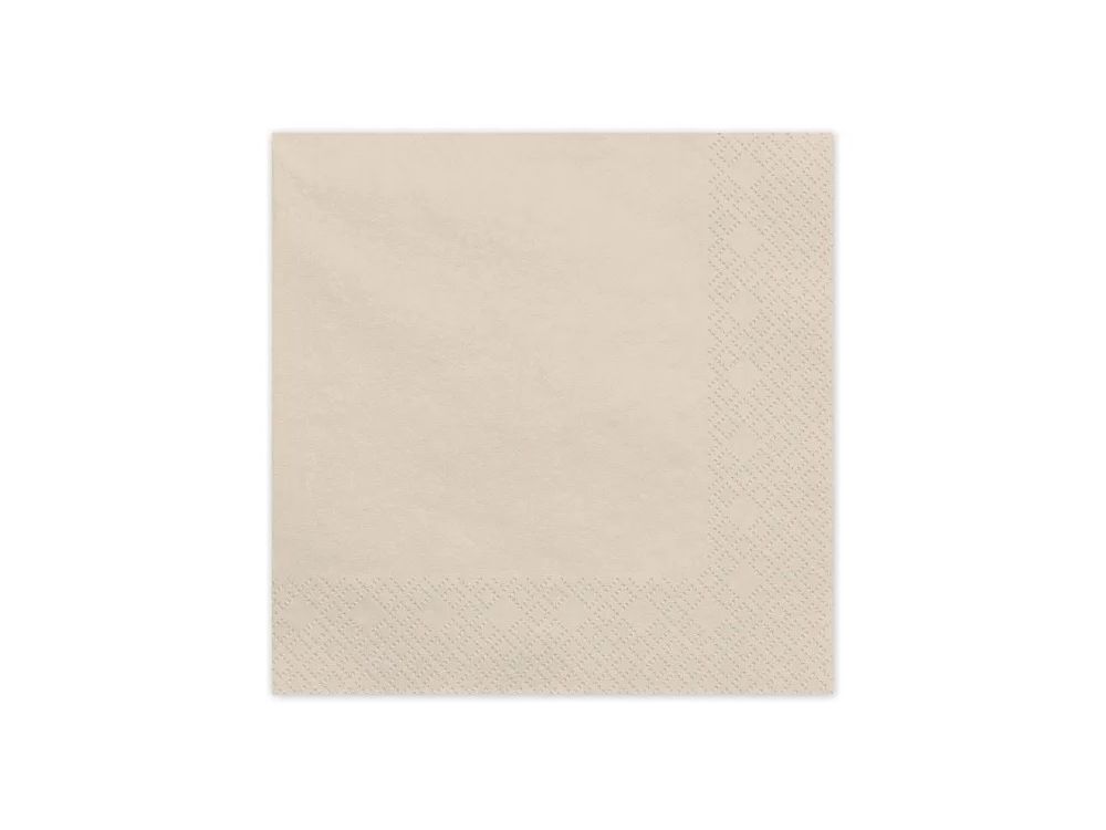 Paper napkins - PartyDeco - beige 16 x 16 cm 20 pcs