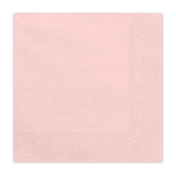 Paper napkins - PartyDeco - light pink 16 x 16 cm 20 pcs
