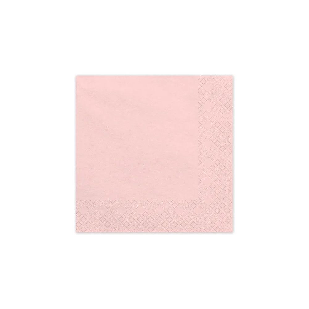 Paper napkins - PartyDeco - light pink 16 x 16 cm 20 pcs