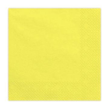 Paper napkins - PartyDeco - yellow 16 x 16 cm 20 pcs