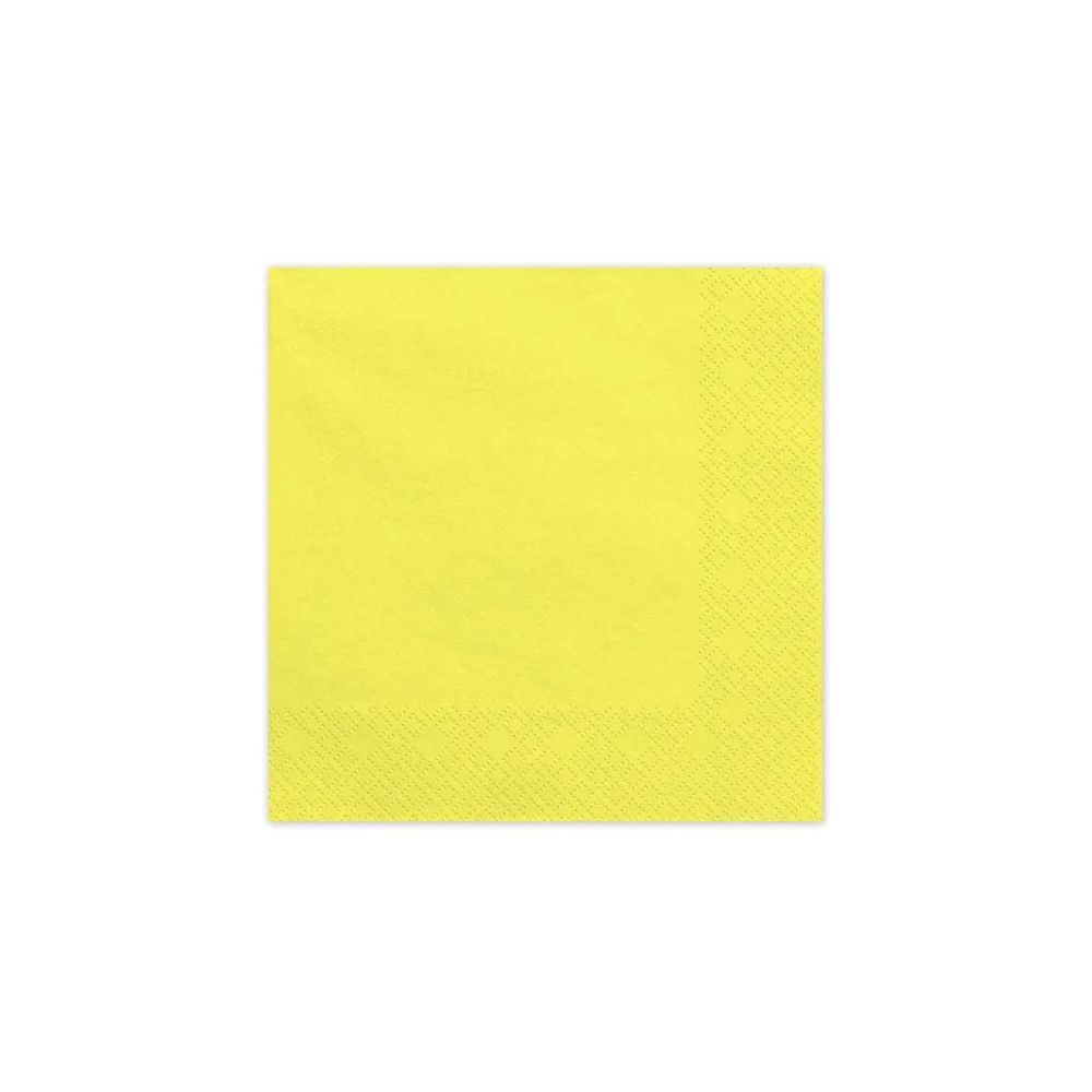 Serwetki papierowe - PartyDeco - żółte 16 x 16 cm 20 szt.
