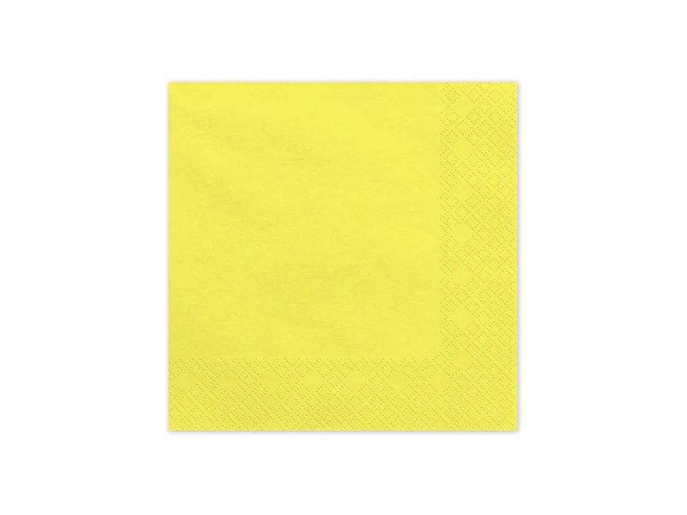 Serwetki papierowe - PartyDeco - żółte 16 x 16 cm 20 szt.